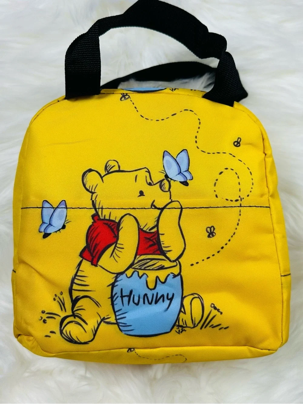 Kids Yellow Winnie the Pooh Lunch Bag - Playful Honey Pot Design